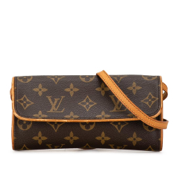 Louis Vuitton B Louis Vuitton Brown Monogram Canvas Canvas Monogram Pochette Twin PM Spain