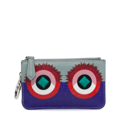 Fendi B Fendi Blue Calf Leather Monster Key Pouch Italy