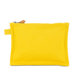 Hermès AB Hermès Yellow Canvas Fabric Bora Bora Zip Pouch France