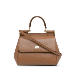 Dolce & Gabbana B Dolce & Gabbana Brown Calf Leather Mini Miss Sicily Satchel Italy