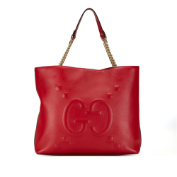 Gucci B Gucci Red Calf Leather Apollo Tote Italy