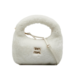 Miu Miu AB Miu Miu White Fur Natural Material Mini Shearling Wander Italy