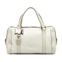 Gucci B Gucci White Calf Leather Duchessa Boston Bag Italy