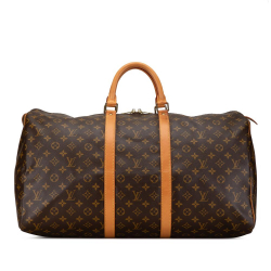 Louis Vuitton B Louis Vuitton Brown Monogram Canvas Canvas Monogram Keepall 55 France