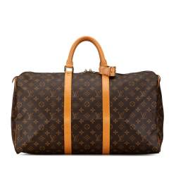 Louis Vuitton B Louis Vuitton Brown Monogram Canvas Canvas Monogram Keepall 50 France