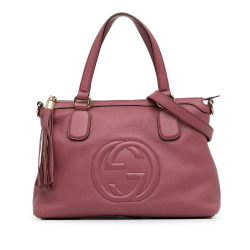 Gucci B Gucci Pink Calf Leather Small Soho Working Satchel Italy