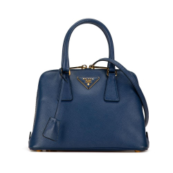 Prada B Prada Blue Dark Blue Saffiano Leather Small Lux Promenade Spain