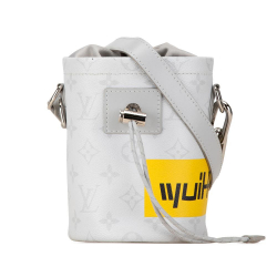 Louis Vuitton B Louis Vuitton Gray Light Gray Monogram Canvas Canvas Monogram Chalk Nano Sling Bag Italy