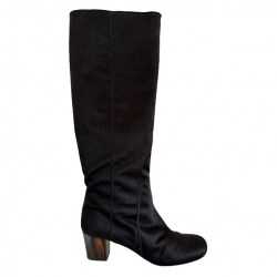 Lanvin Bottes en cuir/soie