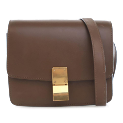 Celine B Celine Brown Calf Leather Small Classic Box Italy