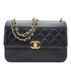 Chanel AB Chanel Black Caviar Leather Leather Caviar CC Crossbody Italy