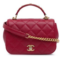 Chanel AB Chanel Red Burgundy Caviar Leather Leather Mini Caviar Carry Around Flap Italy