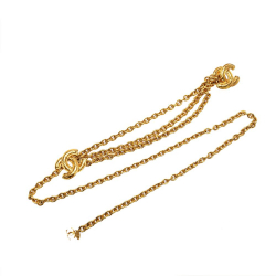 Chanel AB Chanel Gold Gold Plated Metal CC Triple Chain Belt France