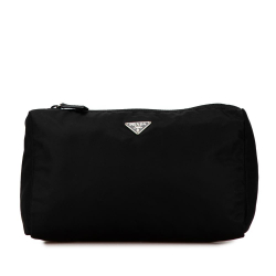 Prada B Prada Black Nylon Fabric Tessuto Pouch Italy