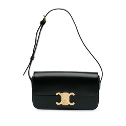 Celine AB Celine Black Calf Leather Teen Shiny skin Triomphe Crossbody Italy