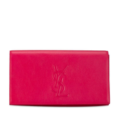 Saint Laurent B Yves Saint Laurent Pink Hot Pink Calf Leather Belle De Jour Clutch Italy