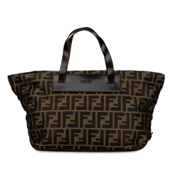 Fendi B Fendi Brown Canvas Fabric Zucca Handbag Italy