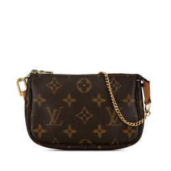 Louis Vuitton AB Louis Vuitton Brown Monogram Canvas Canvas Monogram Mini Pochette Accessoires France