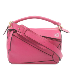 Loewe AB LOEWE Pink Calf Leather Small Puzzle Bag Spain