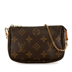 Louis Vuitton AB Louis Vuitton Brown Monogram Canvas Canvas Monogram Mini Pochette Accessoires France