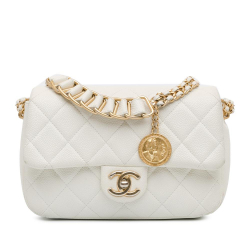 Chanel B Chanel White Ivory Caviar Leather Leather Mini Caviar Chain Soul Flap Italy