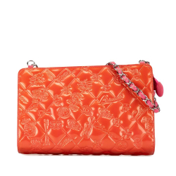 Chanel B Chanel Orange Patent Leather Leather Patent Calfskin Lucky Symbols Shoulder Bag Italy