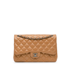 Chanel B Chanel Brown Bronze Caviar Leather Leather Jumbo Classic Iridescent Caviar Double Flap France