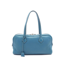 Hermès B Hermès Blue Calf Leather Clemence Victoria Elan 38 France