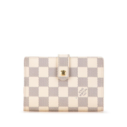 Louis Vuitton B Louis Vuitton White Damier Canvas Canvas Damier Azur French Purse Wallet France