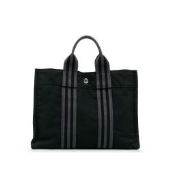 Hermès B Hermès Black Canvas Fabric Fourre Tout PM France