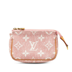 Louis Vuitton AB Louis Vuitton Pink Denim Fabric Micro Monogram Jacquard Pochette Accessoires France