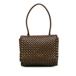 Bottega Veneta AB Bottega Veneta Brown Dark Brown Patent Leather Leather Intrecciato Patent Patti Italy