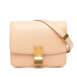 Celine AB Celine Brown Beige Calf Leather Small Classic Box Italy