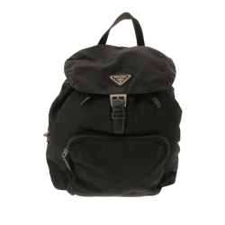 Prada B Prada Black Nylon Fabric Tessuto Backpack Italy