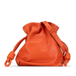 Loewe AB LOEWE Orange Calf Leather Small Flamenco Knot Spain