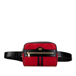 Gucci AB Gucci Red Suede Leather Small Ophidia Belt Bag Italy