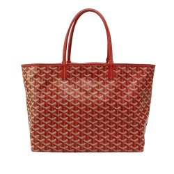 Goyard B Goyard Red Coated Canvas Fabric Goyardine Saint Louis PM France