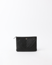 Chanel Chevron Clutch Bag