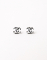 Chanel CC Rhinestone Earrings