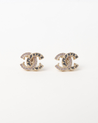 Chanel CC Rhinestone Clip-on Earrings