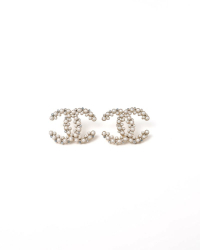 Chanel Coco Mark Pearl Stud Earrings