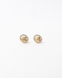 Christian Dior Rhinestone Logo Earrings