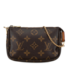 Louis Vuitton AB Louis Vuitton Brown Monogram Canvas Canvas Monogram Mini Pochette Accessoires France