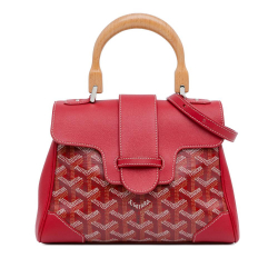 Goyard AB Goyard Red Coated Canvas Fabric Mini Goyardine Saigon Souple France