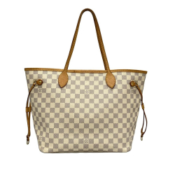 Louis Vuitton B Louis Vuitton White Damier Canvas Canvas Damier Azur Neverfull MM France