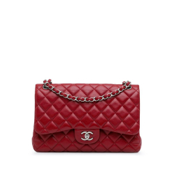 Chanel AB Chanel Red Caviar Leather Leather Jumbo Classic Caviar Double Flap France