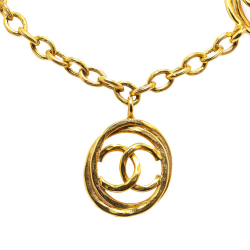 Chanel B Chanel Gold Gold Plated Metal CC Station Pendant Necklace France