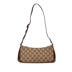 Gucci B Gucci Brown Beige Canvas Fabric GG Shoulder bag Italy