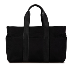 Hermès AB Hermès Black Canvas Fabric Toile Acapulco MM Tote France