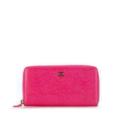 Chanel AB Chanel Pink Caviar Leather Leather CC Caviar Camellia Zippy Wallet Italy